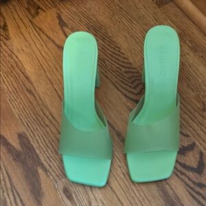 Mint Green Heeled Sandals